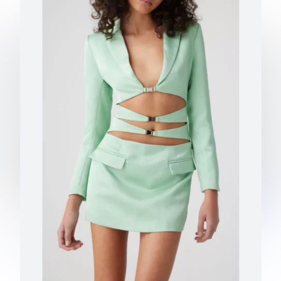 NWT $262 Revolve Atoir The Emily Collared Blazer Dress in Malachite Green - S - Picture 2 of 7